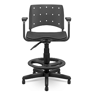 Cadeira Caixa Alta Secretária Giratória Ergoplax+ Braços Fixos Escritório PX015 Cadeira Brasil