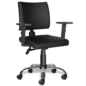 Cadeira Ergonômica Giratória para Escritório Cromada Executiva Braços Regulável Cadeira Brasil Ideale CB 3018 PTE