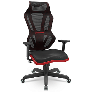 Cadeira Gamer Escritório Vermelho Vizon Relax Tela PX096 Cadeira Brasil