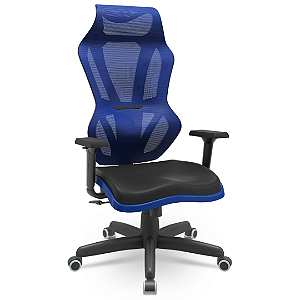 Cadeira Gamer Escritório Tela Azul Vizon Relax PX098 Cadeira Brasil