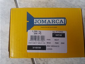 PARAFUSO ZINC BRANCO 3/16X50 200 PEÇAS