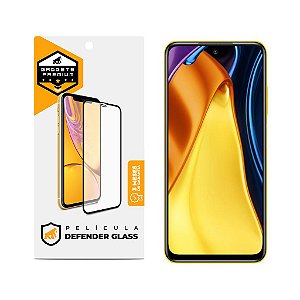 Película para Xiaomi Poco M3 Pro 5G - Defender Glass Preta - Gshield