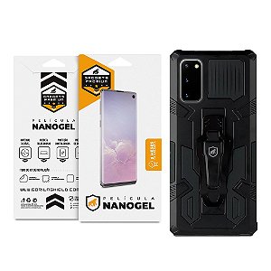 Kit Capa Clip e Película de Nano Gel para Samsung Galaxy S20 - Gshield