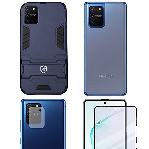 Kit para Samsung Galaxy S10 Lite - Capa Armor, Películas Defender Glass, Nano traseira e câmera - Gshield