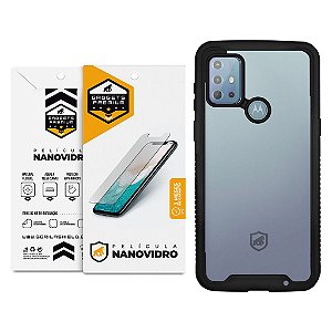 Kit Capa Stronger e Película de Nano Vidro Motorola Moto G10 - Gshield