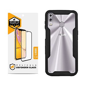 Kit Capa Dual Shock E Película Defender Glass Zenfone 5/5z - Gshield