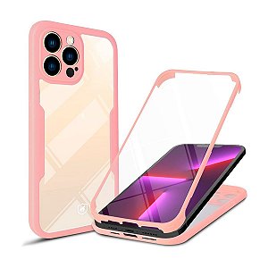 Capa 360 para iPhone 13 Pro Max - Rosa - Frente e Verso - Gshield