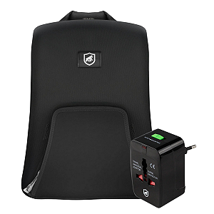 Mochila Ultra Slim Compatível com Notebook + Adaptador Universal para Viagem - Gshield