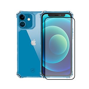 Kit Capa Clear Proof e Pelicula Coverage 5D Pro Preta para iPhone 11 Pro Max - Gshield