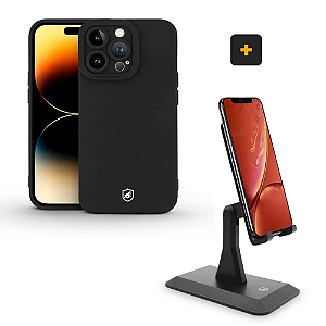 Kit Suporte Easy Stand + Capa Silicon Cloud + Película Coverage para iPhone - Gshield