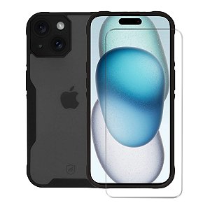 Kit Capa Dual Shock Sense e Pelicula Nano Vidro para iPhone 15 - Gshield