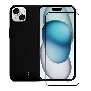 Kit Capa Silicon Cloud e Pelicula Ultra Glass para iPhone 15 Plus - Gshield