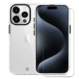 Kit Capa Urus Branca e Pelicula Nano Vidro para iPhone 15 Pro - Gshield
