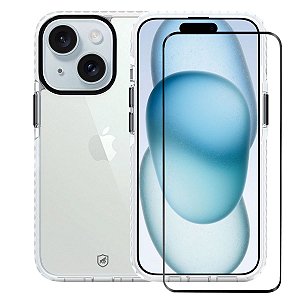 Kit Capa Urus Branca e Pelicula Ultra Glass para iPhone 15 - Gshield