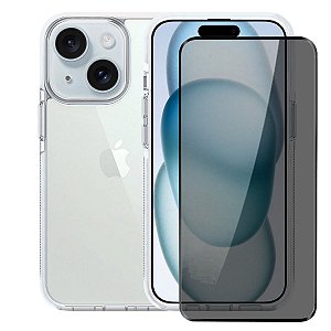 Kit Capa Anti-Slip  e Pelicula Defender Pro Privacidade para iPhone 15 - Gshield