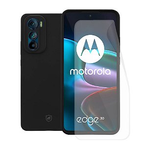 Kit Capa Silicon Veloz e Película Hydrogel HD para Motorola Moto Edge 30 - Gshield