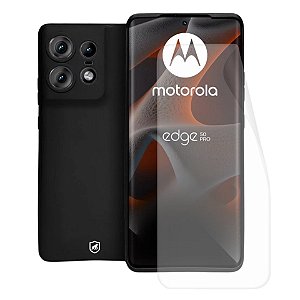 Kit Capa Silicon Veloz e Película Hydrogel HD para Motorola Moto Edge 50 Pro - Gshield