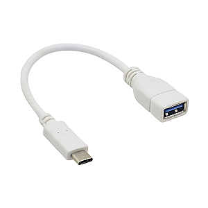 Cabo OTG Adaptador - USB-A / Type-C / TIPO C / USB C - Branco - Verde