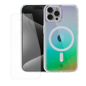 Kit Capa Magsafe Holo + Película Hydrogel Gamer Fosca para iPhone 15 Pro Max - Gshield