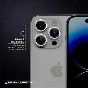 Protetor de Lente para iPhone 14 - One Armor - Frame para câmera - Glitter - Gshield