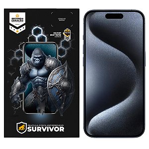 Película para iPhone 15 Pro - Fosca Antirreflexo com Aplicador - Survivor - Gshield