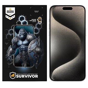 Película para iPhone 15 Pro Max - Fosca Antirreflexo com Aplicador - Survivor - Gshield