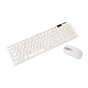 Kit Teclado e Mouse Bluetooth - Branco - Verde