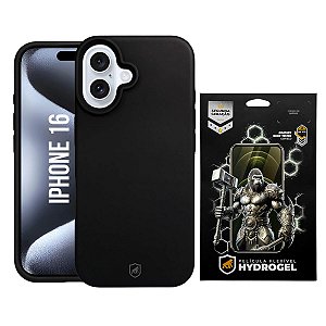 Kit Capa Silicon Premium e Película Hydrogel HD para iPhone 16 - Gshield