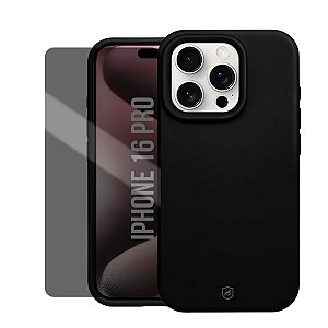 Kit Capa Silicon Premium e Película Hydrogel Privacidade para iPhone 16 Pro - Gshield