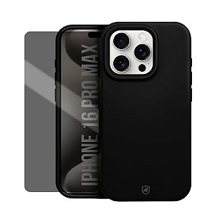 Kit Capa Silicon Premium e Película Hydrogel Privacidade para iPhone 16 Pro Max - Gshield