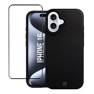 Kit Capa Silicon Premium e Película Defender Glass para iPhone 16 - Gshield