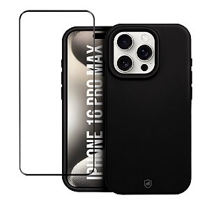 Kit Capa Silicon Premium e Película Defender Glass para iPhone 16 Pro Max - Gshield