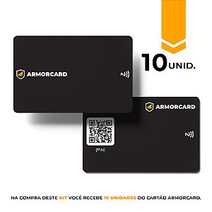 Kit com 10 - Cartão de Visita Digital - ArmorCard - Gshield - Compartilhe seus contatos por NFC ou Qrcode