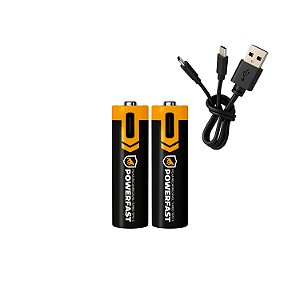 Pilha Recarregável AAA Turbo PowerFast - 2 Unidades - Alta Capacidade, Até 1200 Recargas, Ideal para Controles e Eletrônicos - Gshield