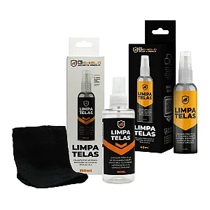 Kit Spray Limpa Telas Bactericida com Flanela de Microfibra Peluciada para Limpeza de Celular, Notebook, TV, Tablet, Óculos, Legalizado ANVISA - Grip Clean - Gshield