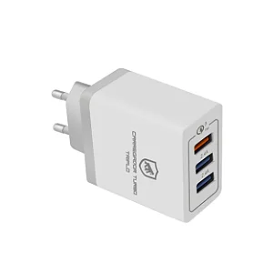 REEMBALADO - Carregador Turbo Triplo até 18W - Branco - Gshield