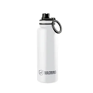 Garrafa Térmica com Suporte MagSafe, Aço Inoxidável, Bebidas Geladas por 24h e Quentes por 12h, Ideal para Treinos e Uso Diário - 540ml - Branca -  MagRing - Gshield