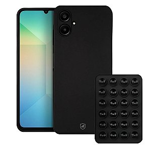 Kit Capa Silicon Veloz para Samsung Galaxy A06 +  Ventosa - Preta - Gshield