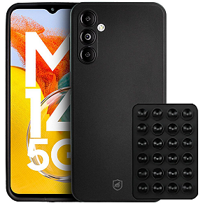 Kit Capa Silicon Veloz para  Samsung Galaxy M14 +  Ventosa - Preta - Gshield