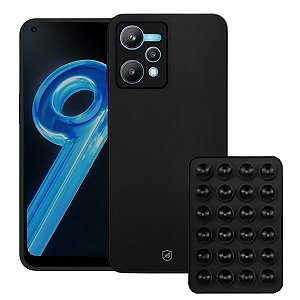 Kit Capa Silicon Veloz para  Realme 9 5G +  Ventosa - Preta - Gshield