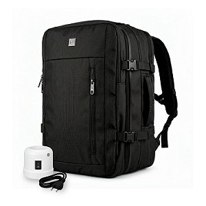 Mochila Mala de Mão para Viagem 38 Litros com Compartimento interno a Vácuo e Bomba de Sucção para Notebook até 17'' Expansível, Resistente à Água - Gshield