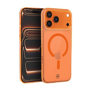 Capa para iPhone 17 Pro Max - Crystal Slim Magsafe - NÃO AMARELA - Laranja - Gshield