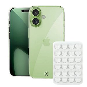 Kit Capa Crystal Slim para iPhone 17 +  Ventosa - Branca - Gshield