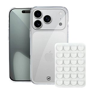 Kit Capa Crystal Slim para iPhone 17 Pro +  Ventosa - Branca - Gshield