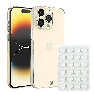 Kit Capa Crystal Slim para iPhone 14 Pro +  Ventosa - Branca - Gshield