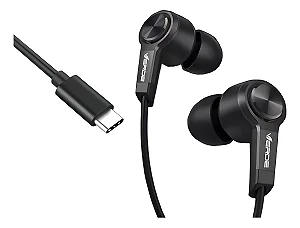 Fone de Ouvido Intra-Auricular Tipo C - Preto - Verde