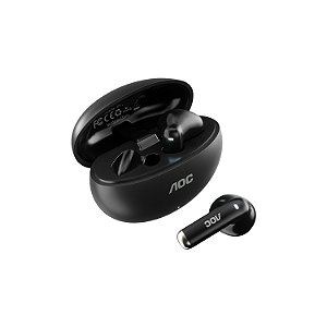 Fone de Ouvido Bluetooth 6.0 Earbuds TWS Sem Fio com Estojo Carregador, Microfone e Controle Touch - Preto - AOC