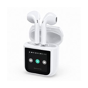 Fone Bluetooth com Visor Touch LED, Controle de Música, Bateria de Longa Duração e Estojo Inteligente – Branco - AOC