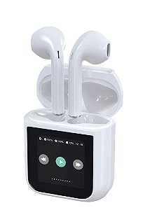 Fone Bluetooth com Visor Touch LED, Controle de Música, Bateria de Longa Duração e Estojo Inteligente – Branco - AOC