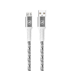 Cabo Nylon Kevlar Micro USB V8 / Tipo C - 1,5M - Branco - Gshield